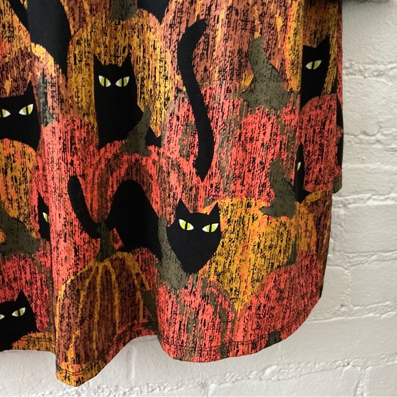 A Walk In The Park Black Cat Theme Open Cardigan 2X Art to Wear Layers Boho Rare - Picture 6 of 8